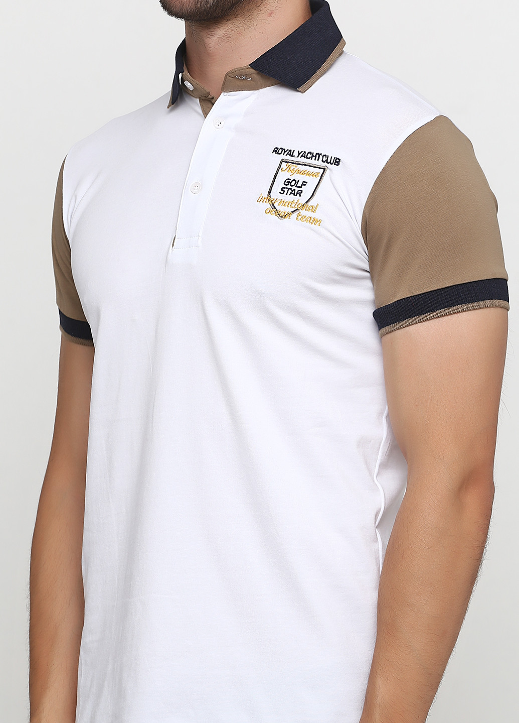 Белая футболка-поло для мужчин Golf однотонная