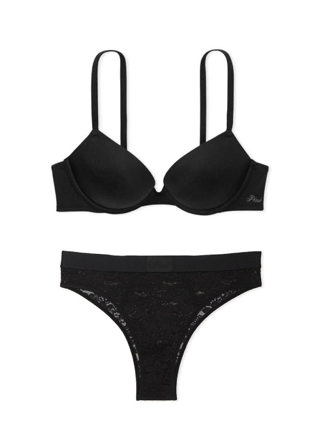 Чорний демісезонний комплект (бюстгальтер, трусики) Victoria's Secret