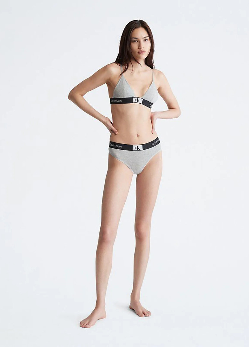 Серый демисезонный комплект (бюстгальтер, трусики) Calvin Klein