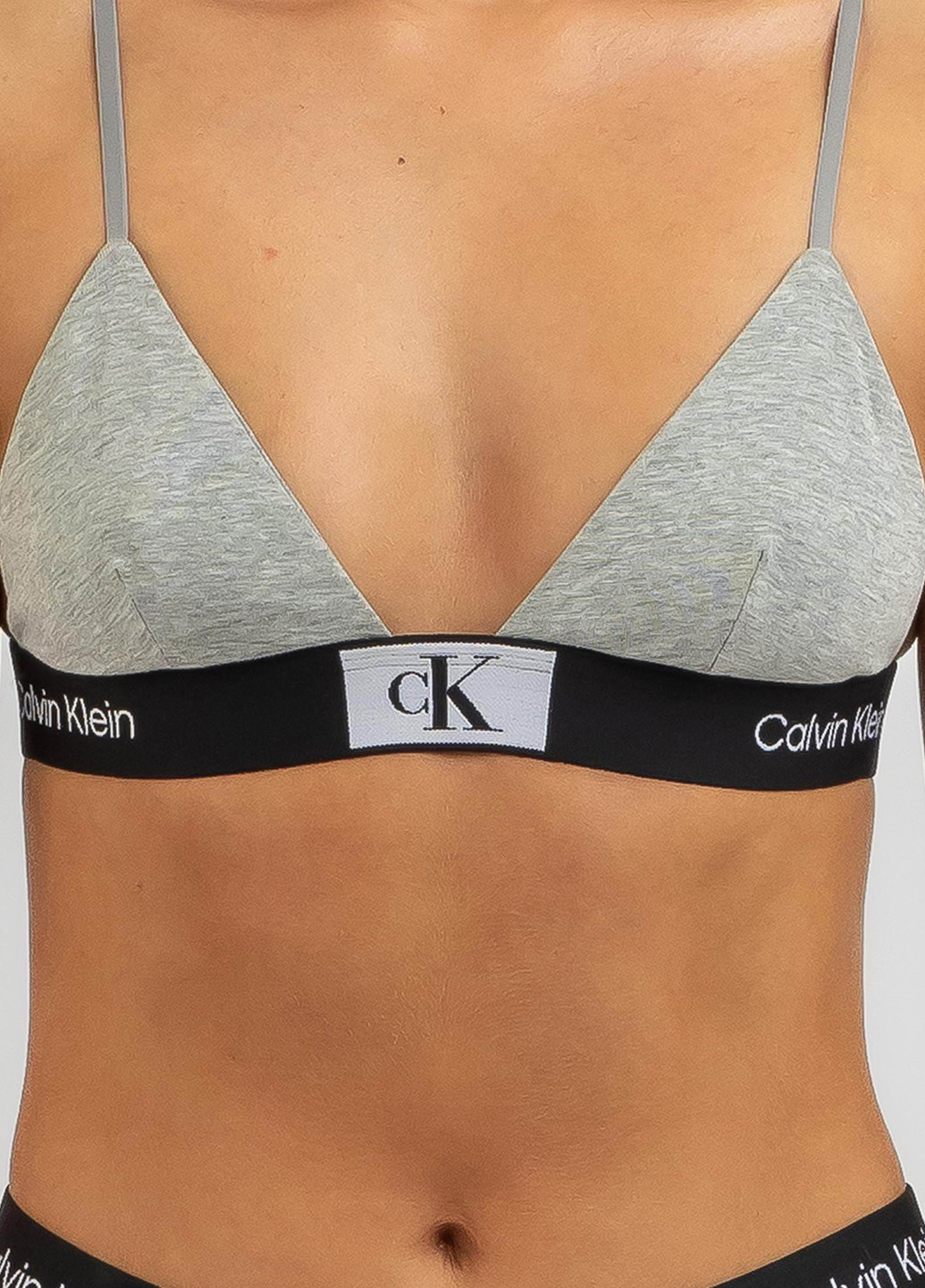 Серый демисезонный комплект (бюстгальтер, трусики) Calvin Klein