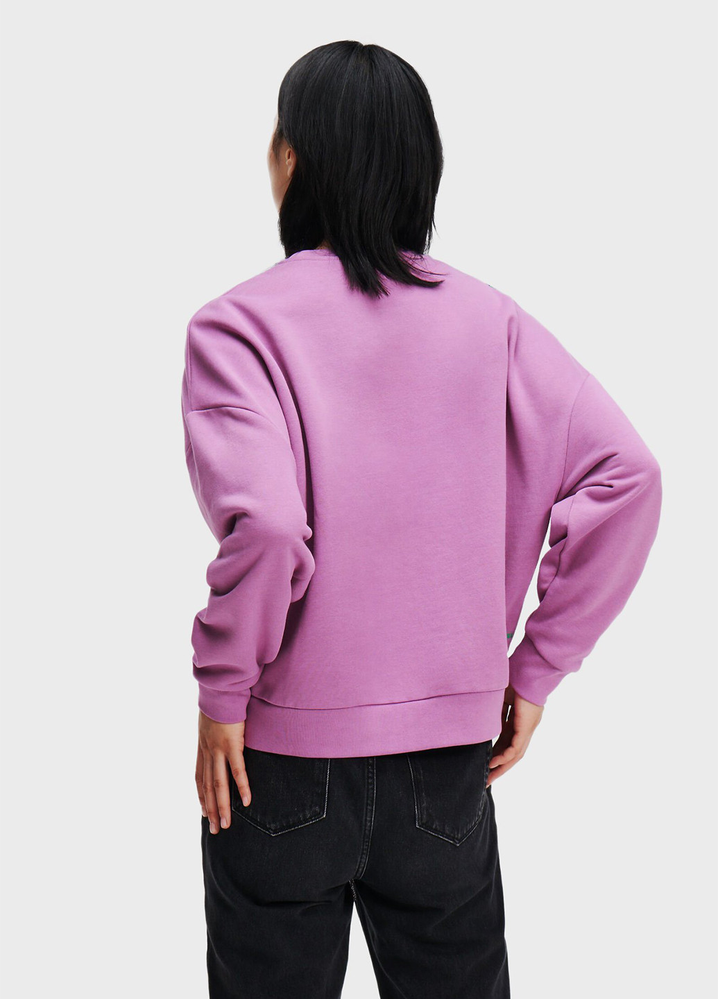 Бузковий світшот Karl Lagerfeld малюнок без декору (347295620)