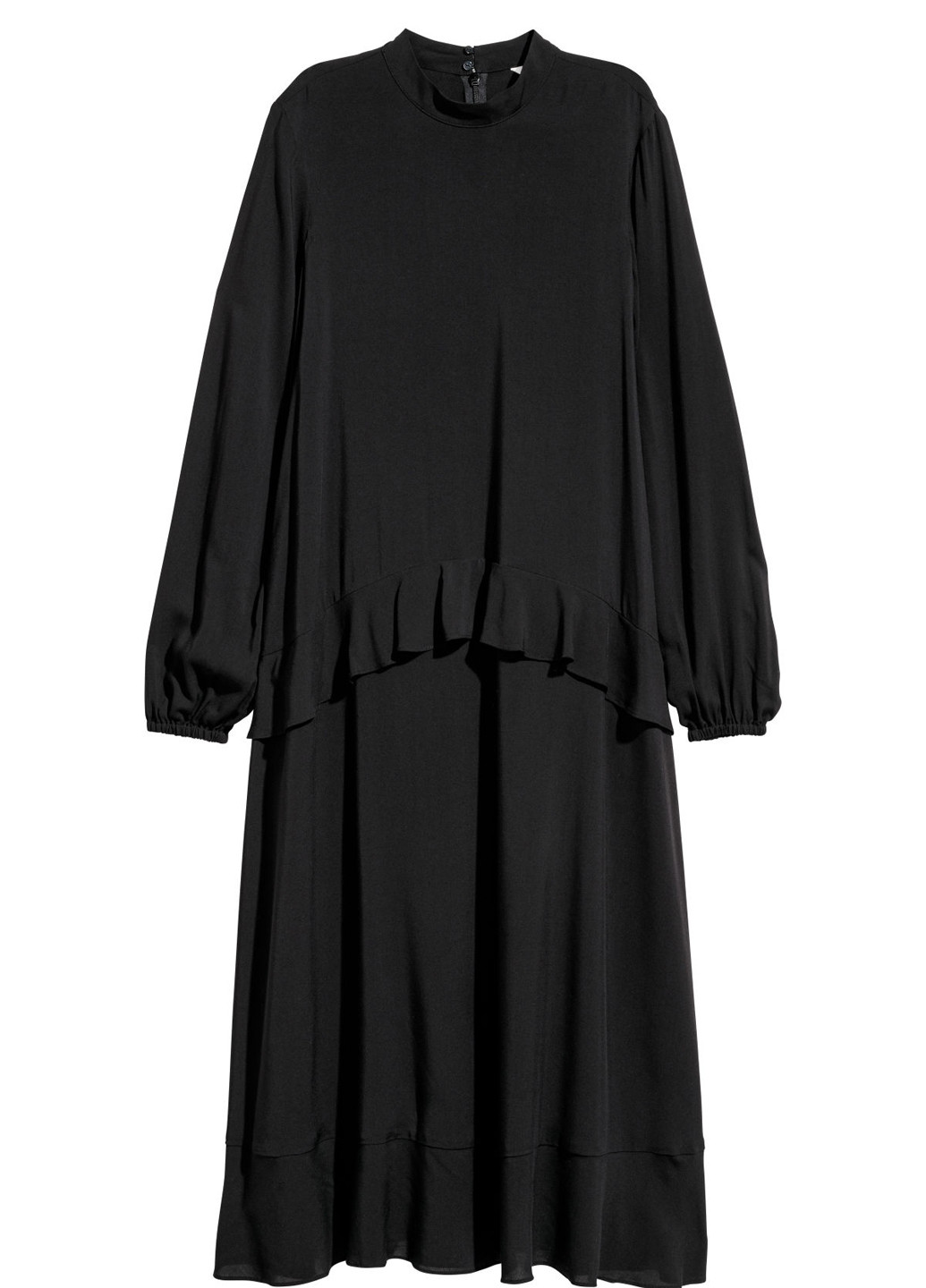 Чорна кежуал сукня з довгим рукавом H&M однотонна