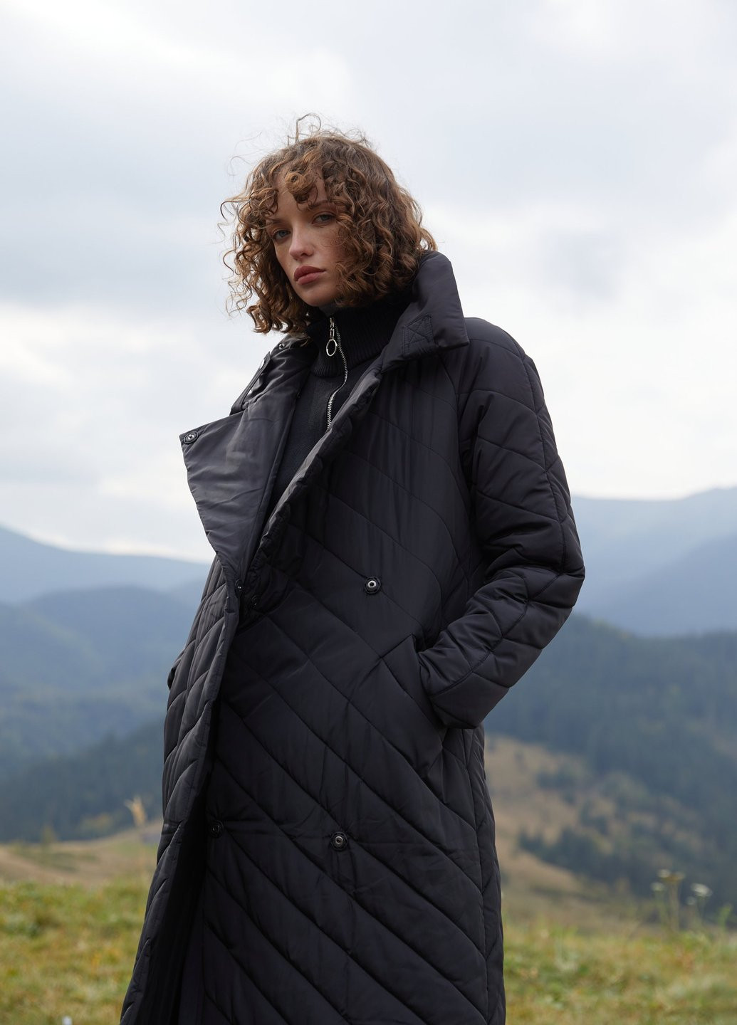 Чорна зимня куртка двостороння Gepur
