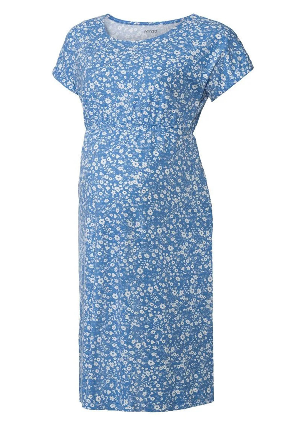Синее кэжуал платье а-силуэт Esmara с цветочным принтом