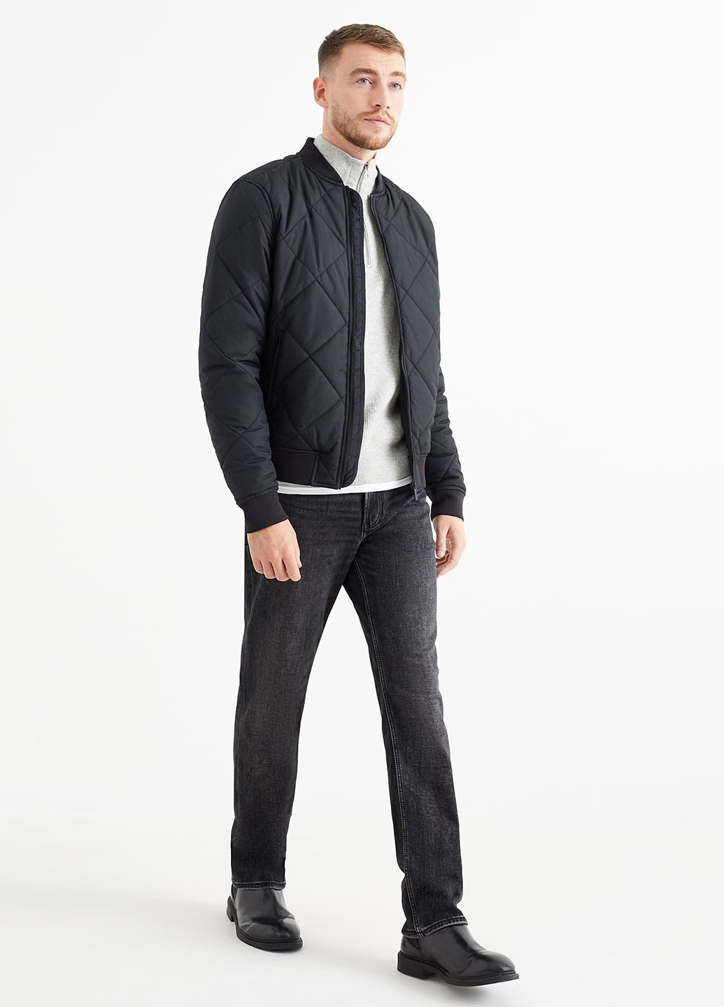 Темно-серые демисезонные регюлар фит джинсы C&A