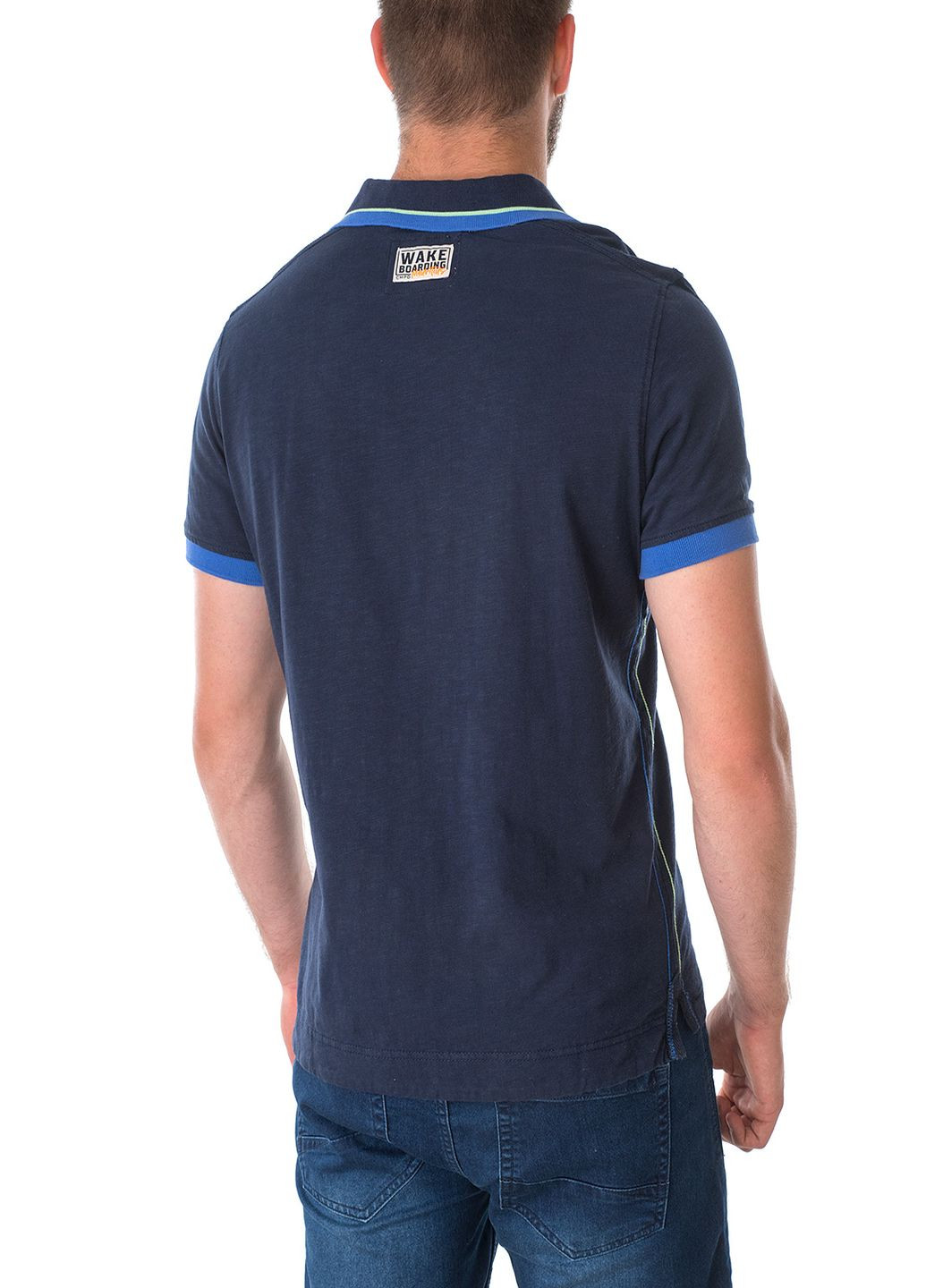 Синяя футболка-поло для мужчин Camp David однотонная
