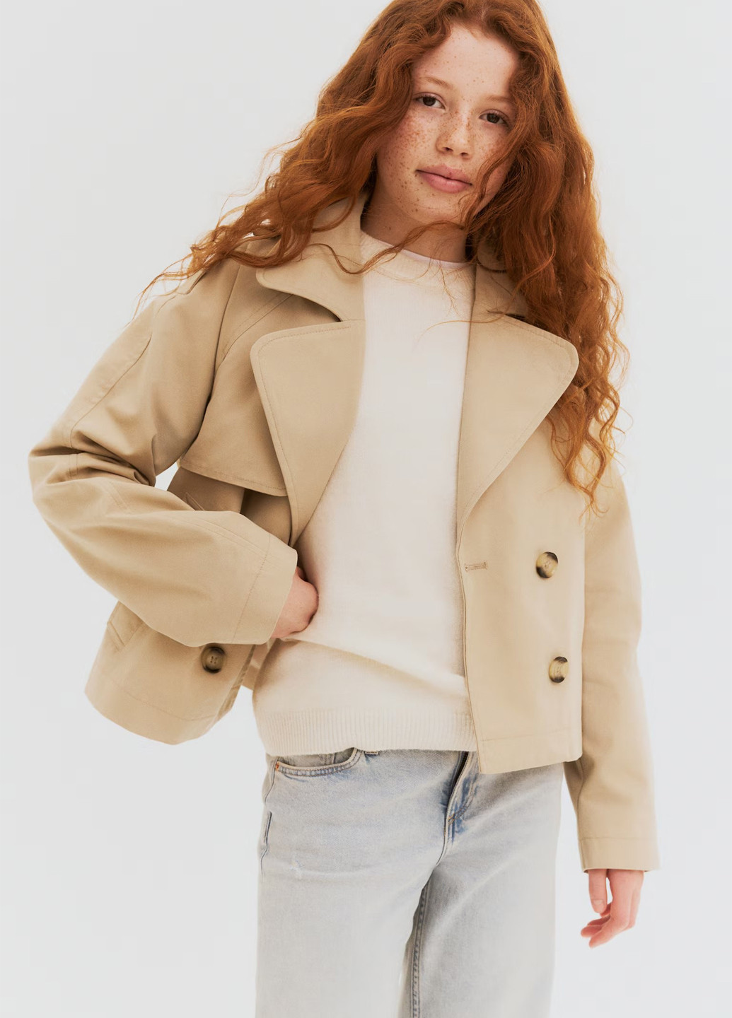 Плащ H&M тренчкот на гудзиках демісезон (369944408)