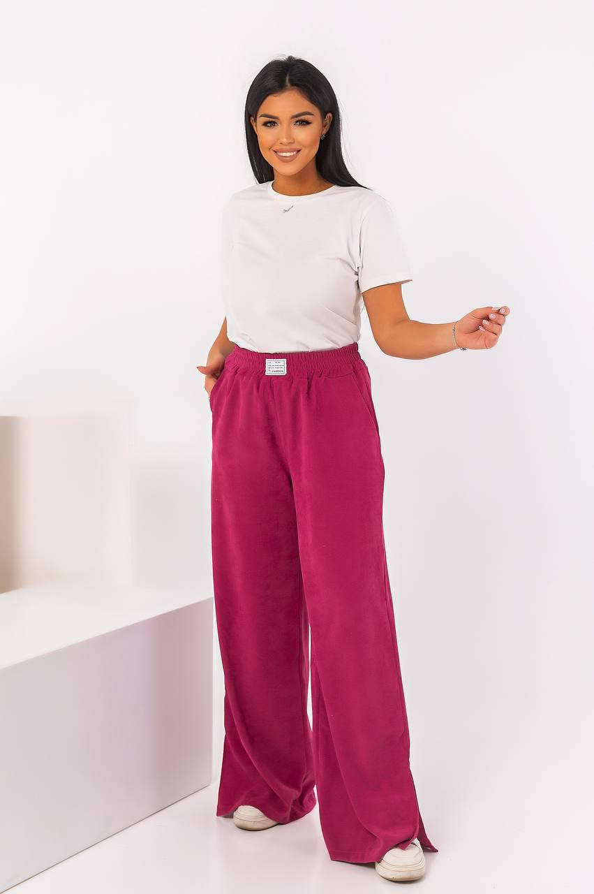 Женские брюки палаццо малинового цвета р.42/44 381807 New Trend (255401022)