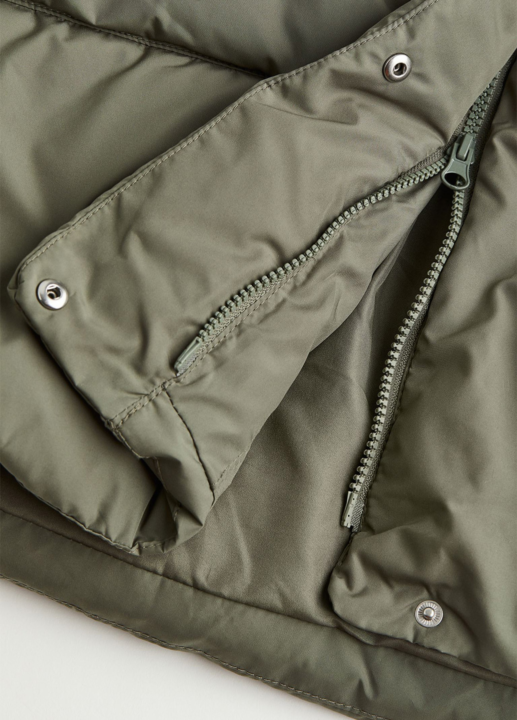 Оливкова (хакі) демісезонна куртка продовжена вільного крою H&M