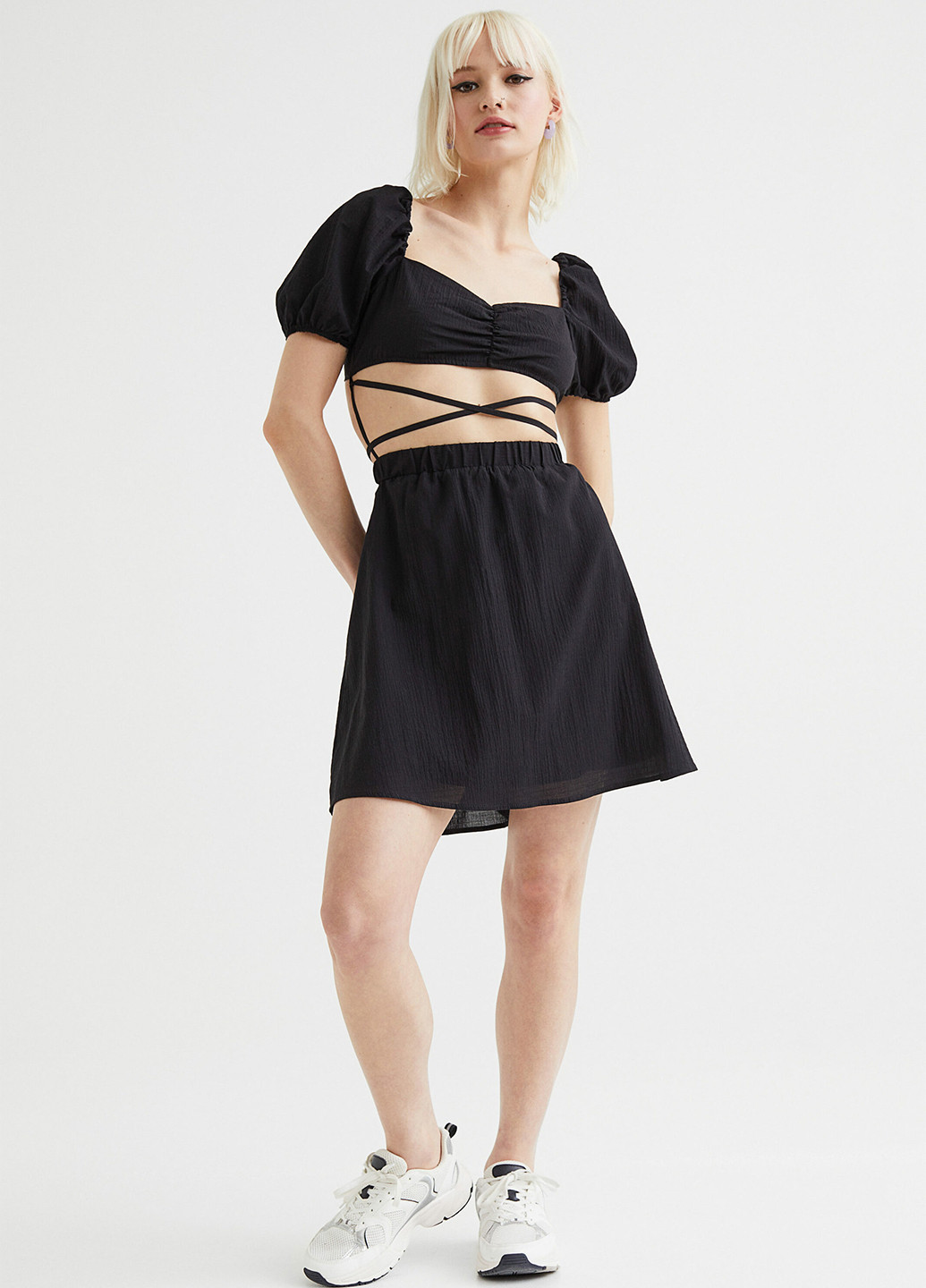 Чорна кежуал сукня H&M однотонна