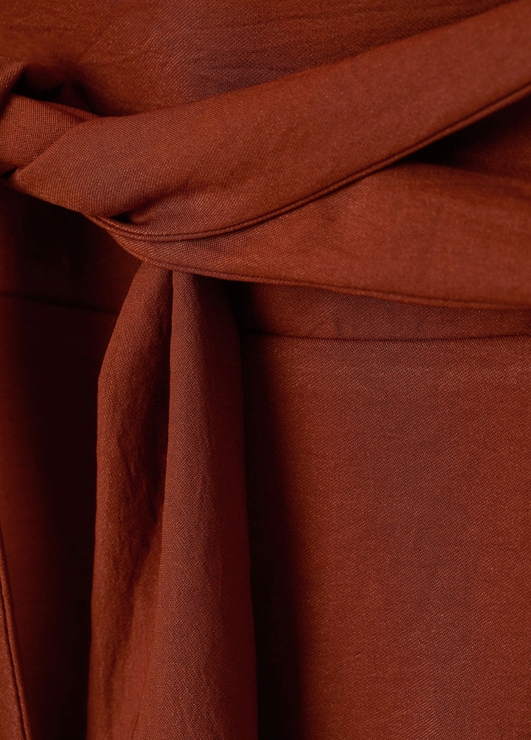 Терракотовая кэжуал однотонная юбка H&M на запах