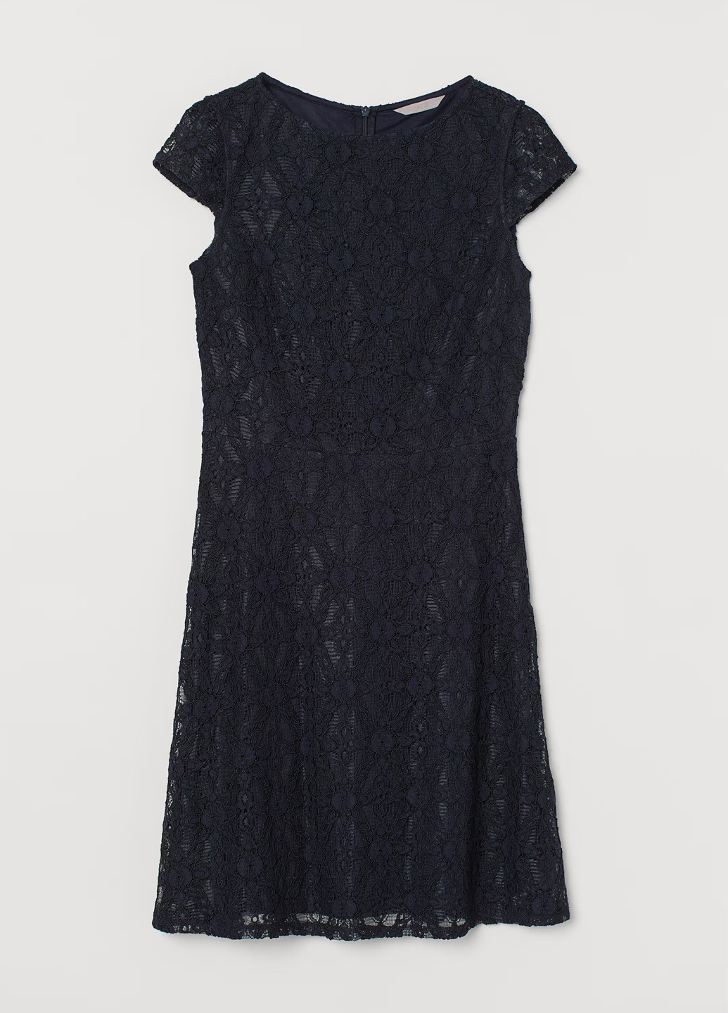 Темно-синее кэжуал платье а-силуэт H&M однотонное