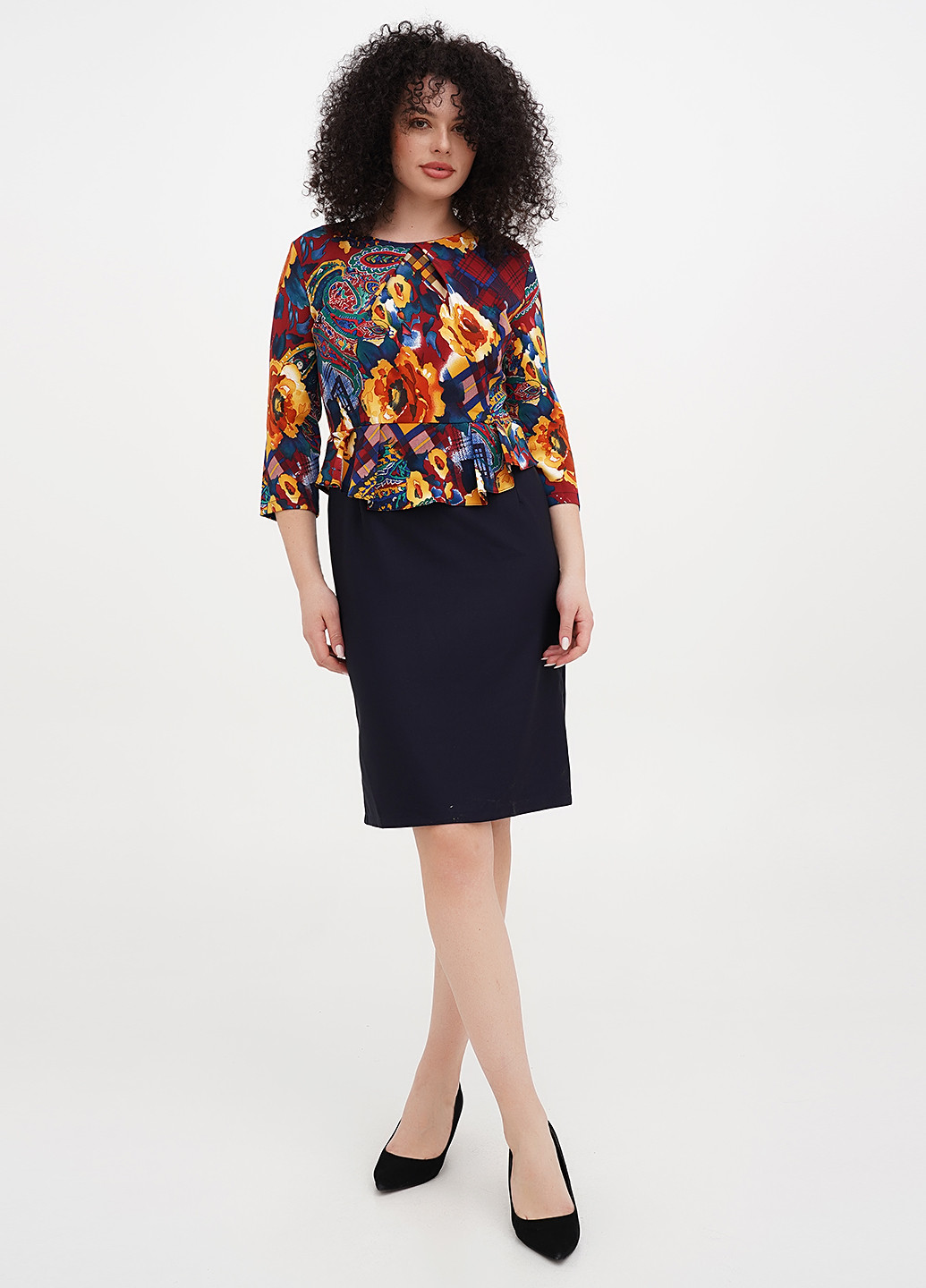 Бордова кежуал сукня Imperial з квітковим принтом