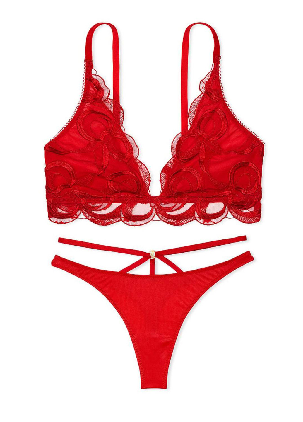 Красный демисезонный комплект (бюстгальтер, трусики) Victoria's Secret