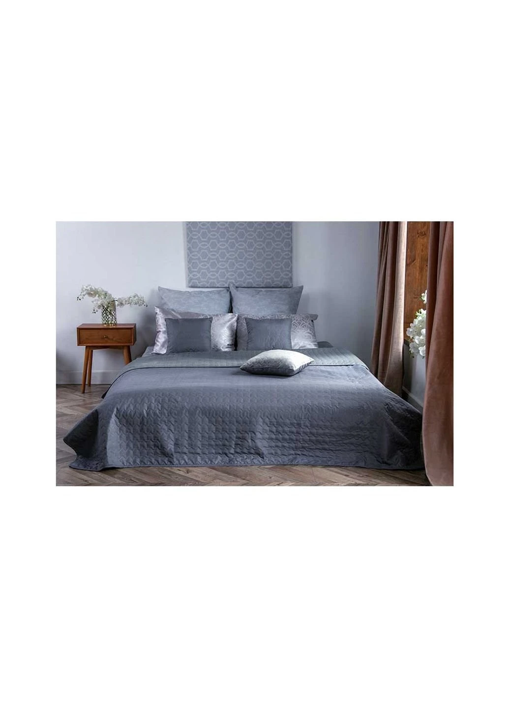 Покривало Руно двостороннє VeLour Сіре 180 х 220 см (340.55_Grey) Руно (254012183)