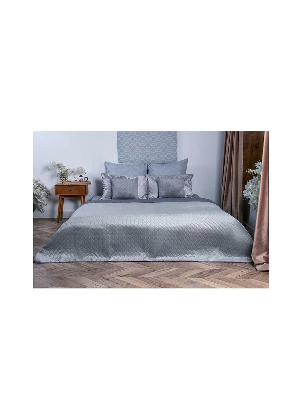 Покривало Руно двостороннє VeLour Сіре 180 х 220 см (340.55_Grey) Руно (254012183)