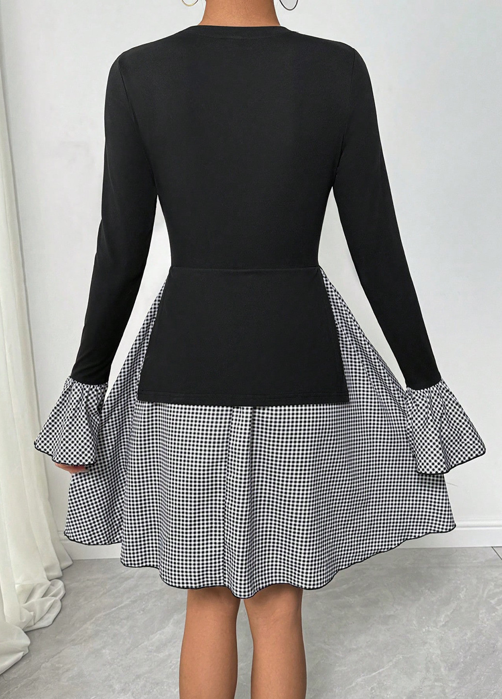 Комбінована кежуал сукня кльош SHEIN в клітинку