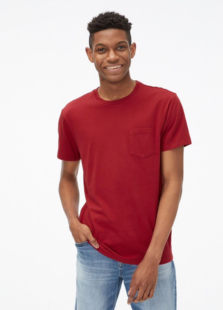 Темно-красная футболка с карманом Aeropostale Pocket 5221