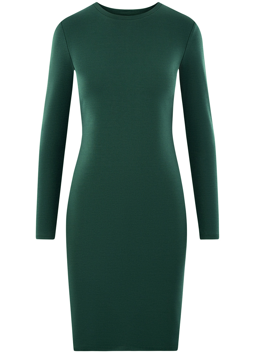 Зеленое кэжуал платье Oodji однотонное
