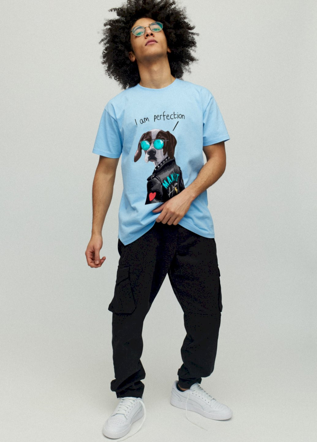 Блакитна футболка чоловіча YAPPI