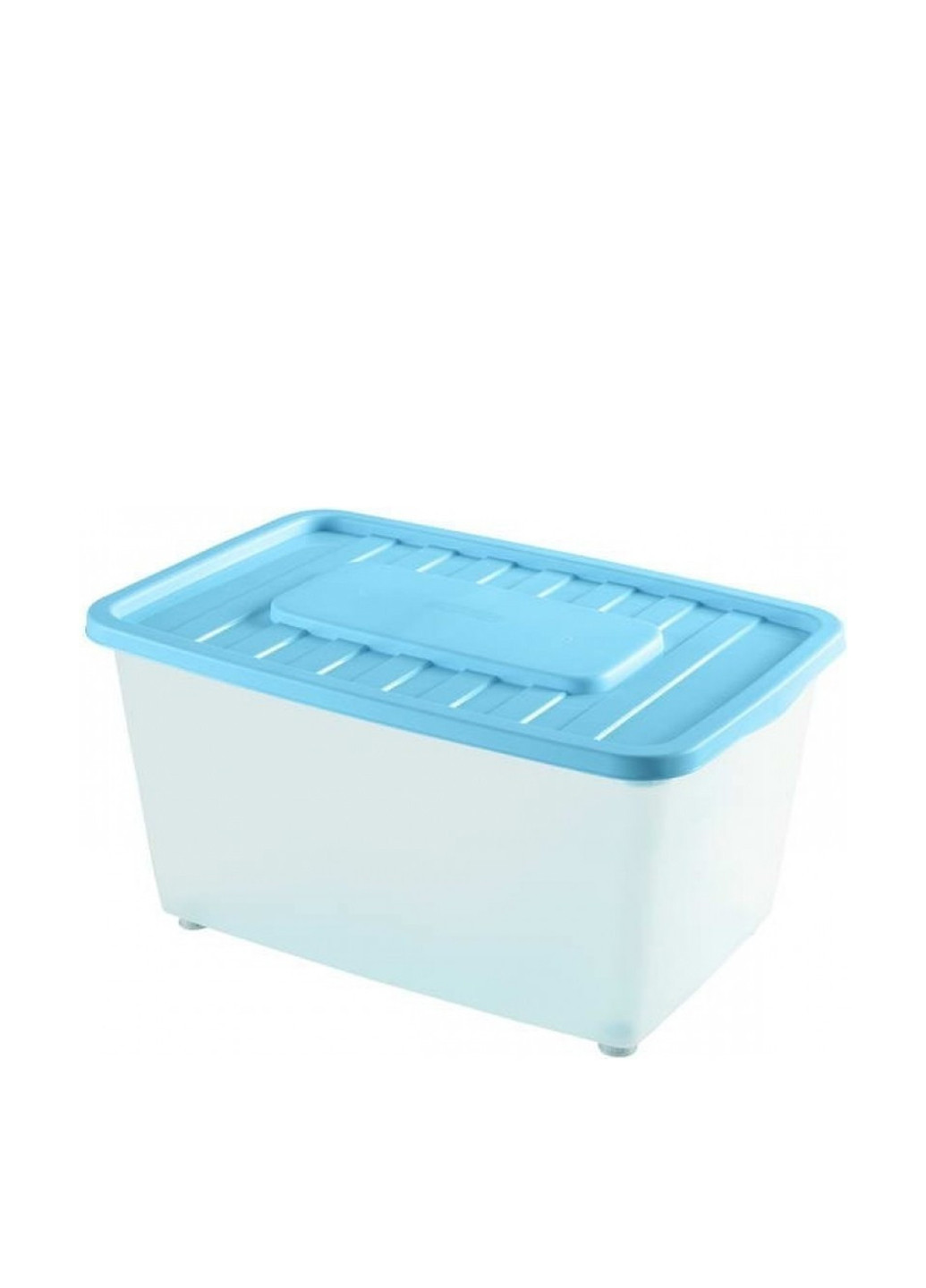 Ящик для хранения 46л с крышкой пластиковый 56x37x34см Heidrun голубое