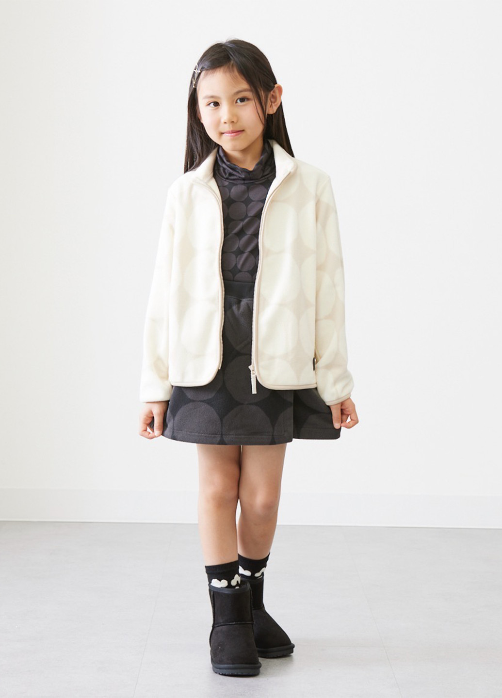 Черная кэжуал с геометрическим узором юбка Uniqlo на запах