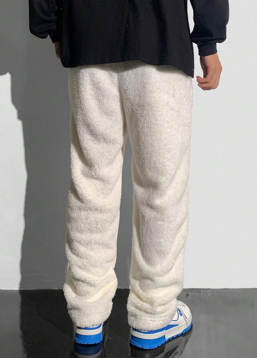 Белые кэжуал демисезонные брюки прямые SHEIN