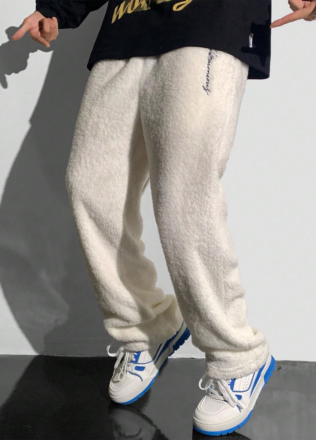 Белые кэжуал демисезонные брюки прямые SHEIN