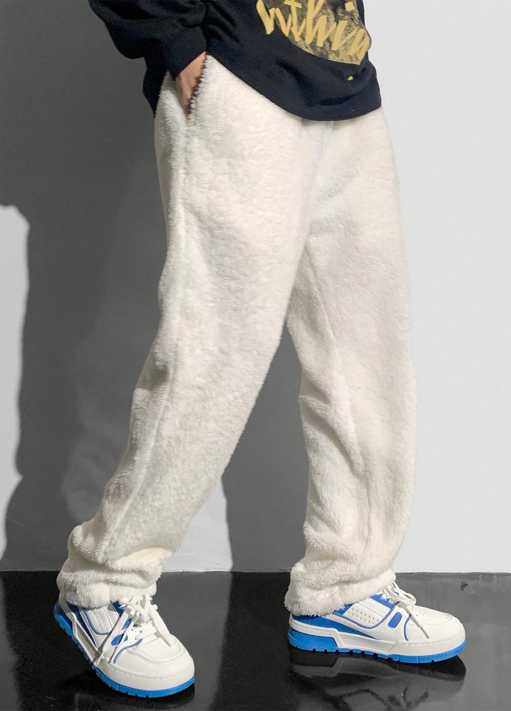 Белые кэжуал демисезонные брюки прямые SHEIN