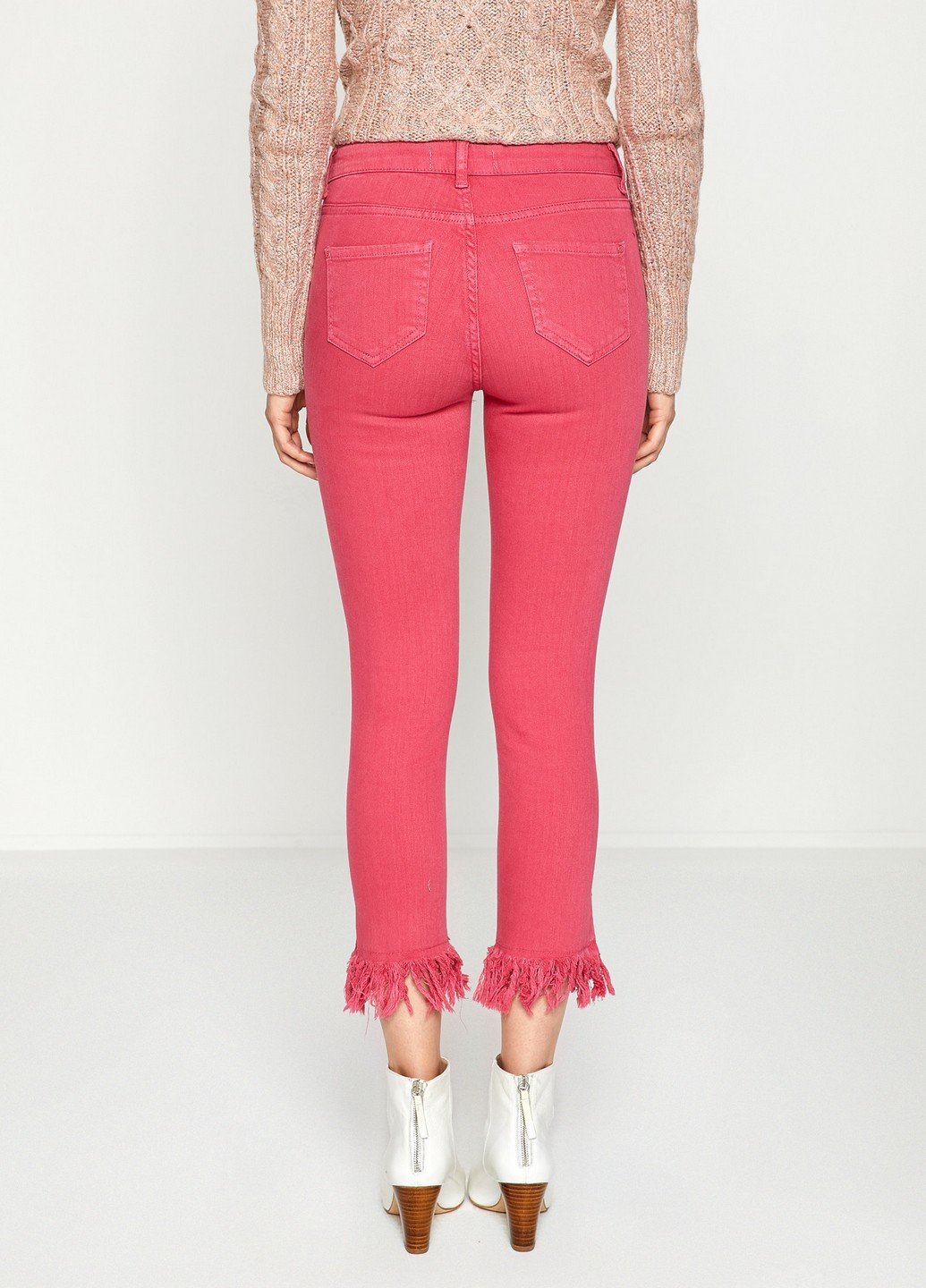 Розовые кэжуал демисезонные зауженные брюки KOTON
