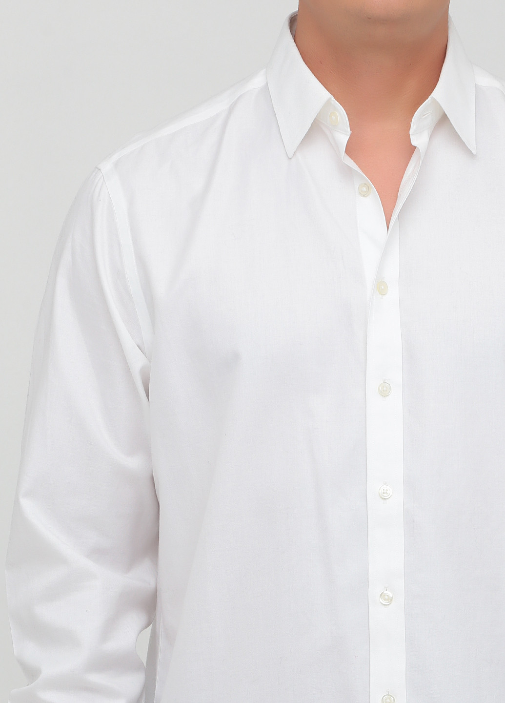 Белая кэжуал рубашка однотонная Charles Tyrwhitt