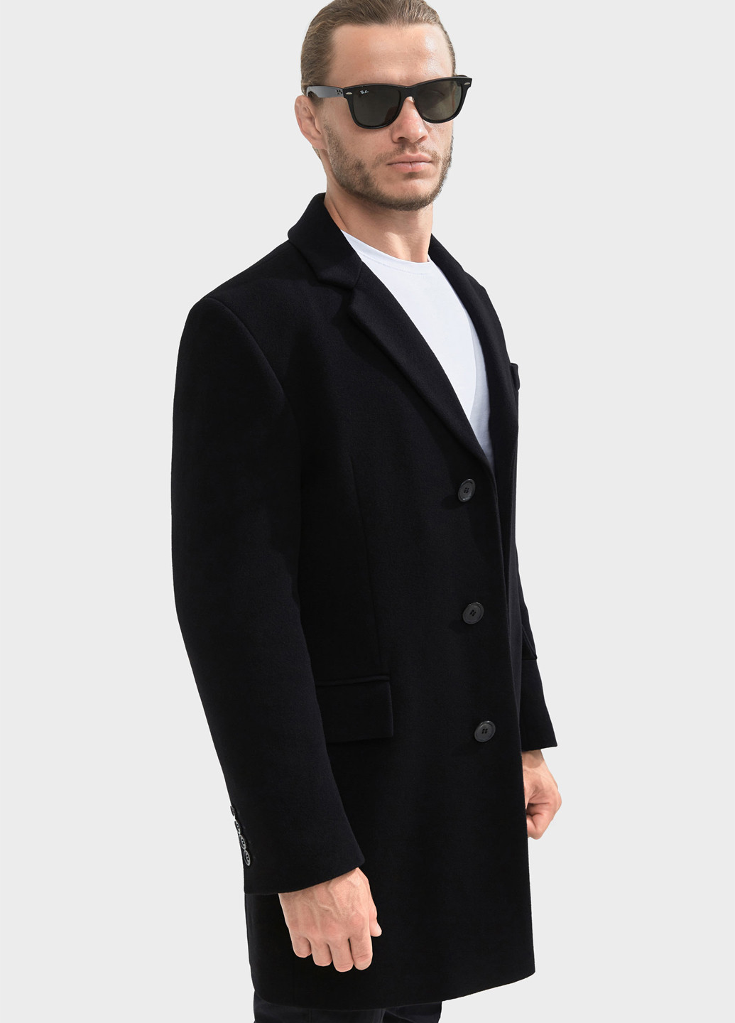 Чорне демісезонне Пальто однобортне Sun's House