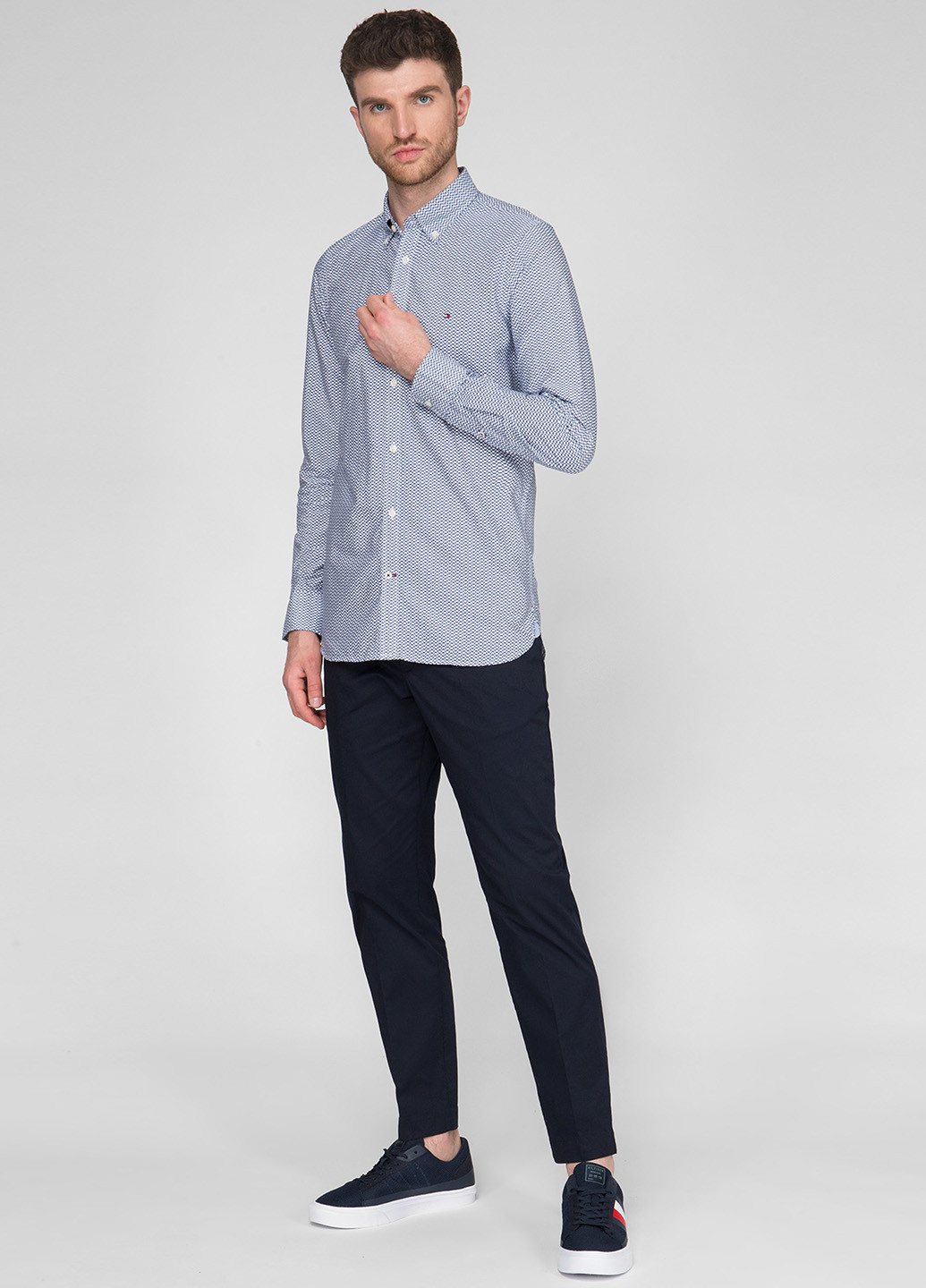 Синяя кэжуал рубашка в клетку Tommy Hilfiger