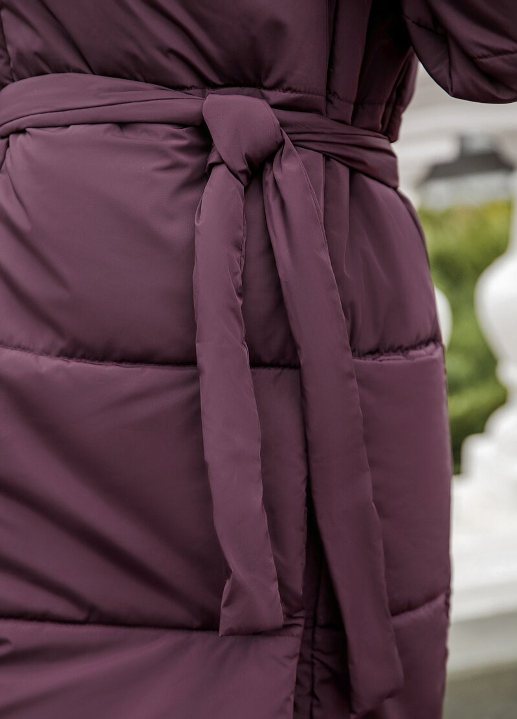 Фиолетовая зимняя удлиненная теплая куртка Gepur