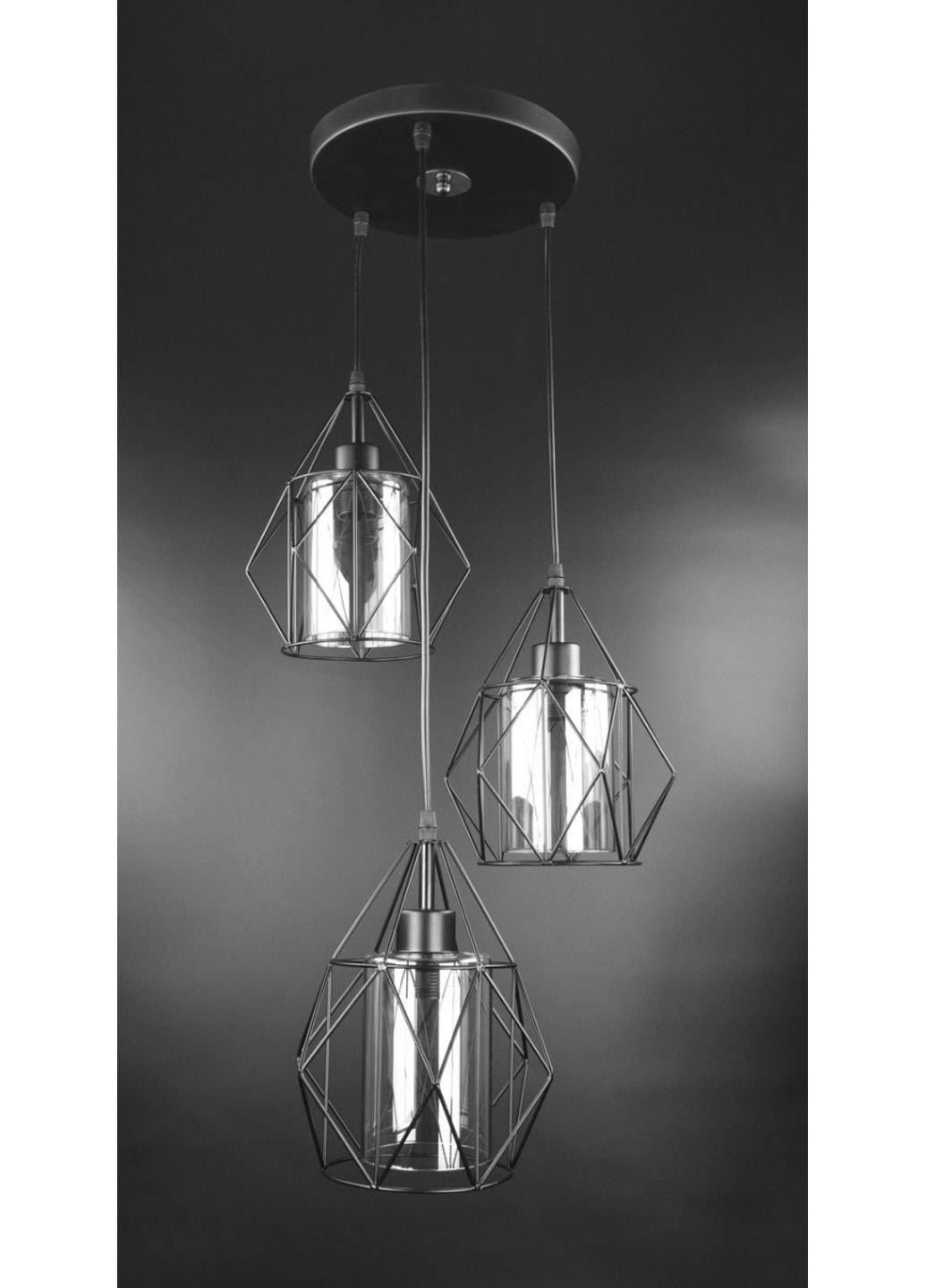 Люстра потолочная подвесная в стиле LOFT (лофт) 12652/3-br Черный 35х35х35 см. Sunnysky (253122170)