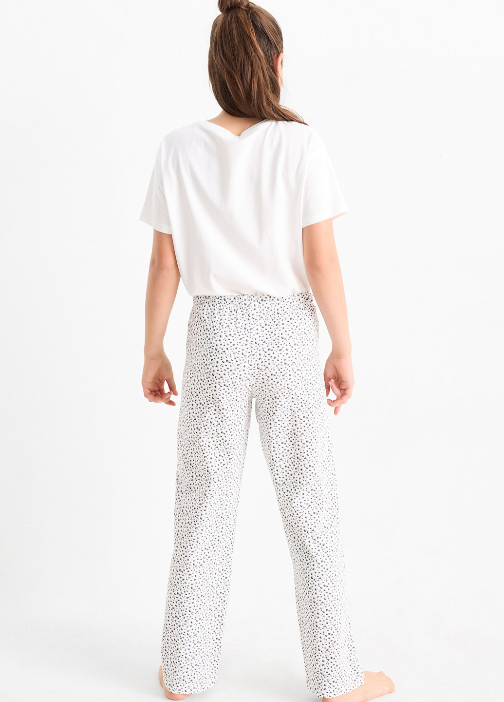 Комбинированные домашние демисезонные прямые брюки C&A