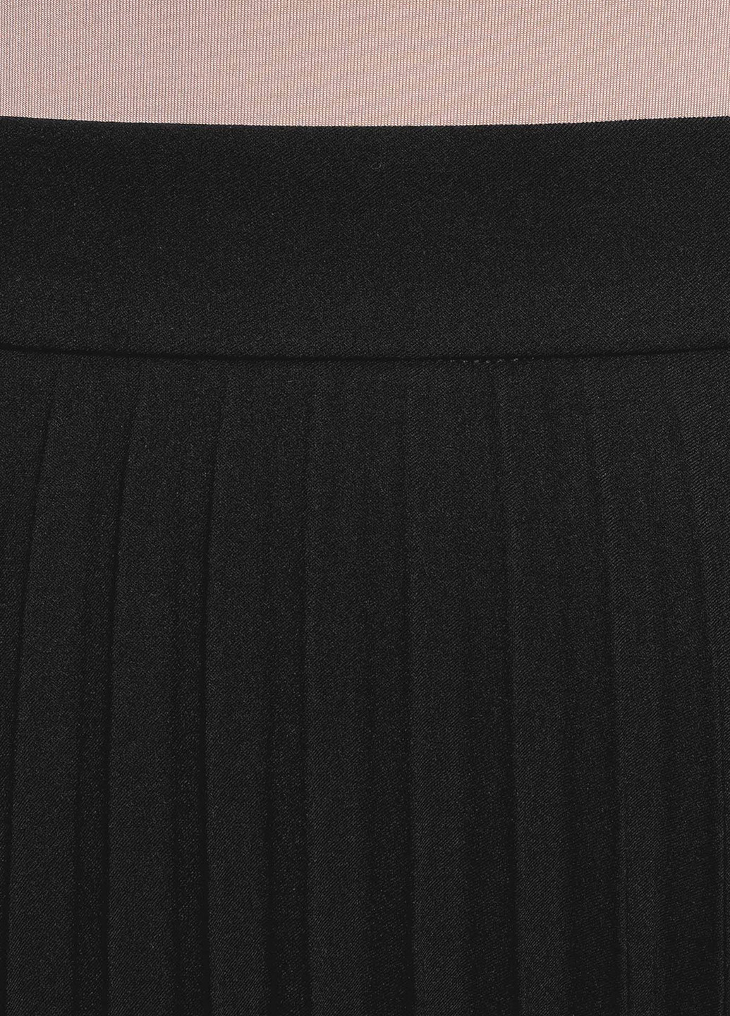 Черная кэжуал однотонная юбка Oodji клешированная, плиссе