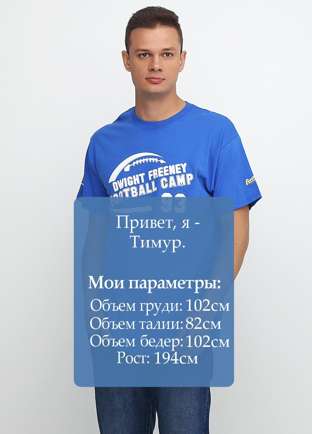 Васильковая футболка Gildan