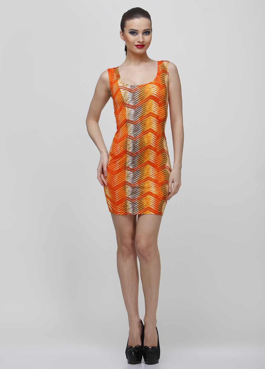 Оранжевое кэжуал платье платье-майка Delfin Collection