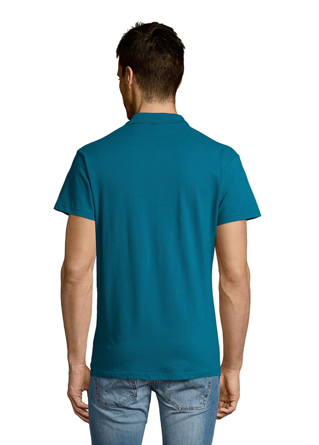 Бирюзовая футболка-поло для мужчин Sol's леопардовый