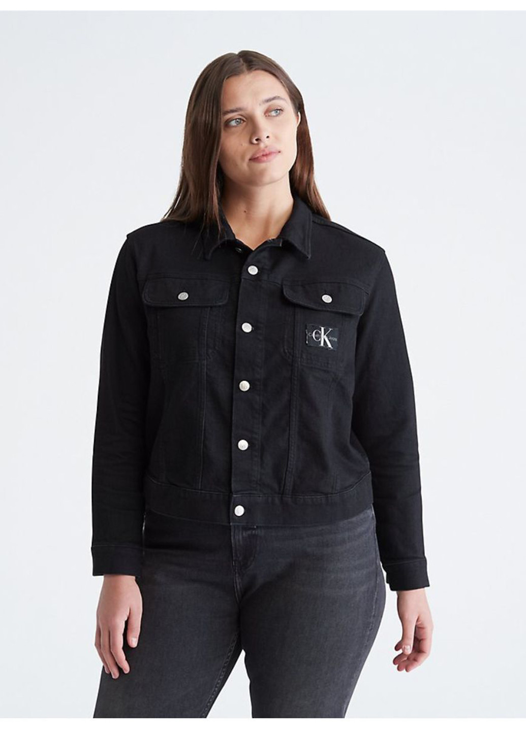 Черная демисезонная куртка Calvin Klein