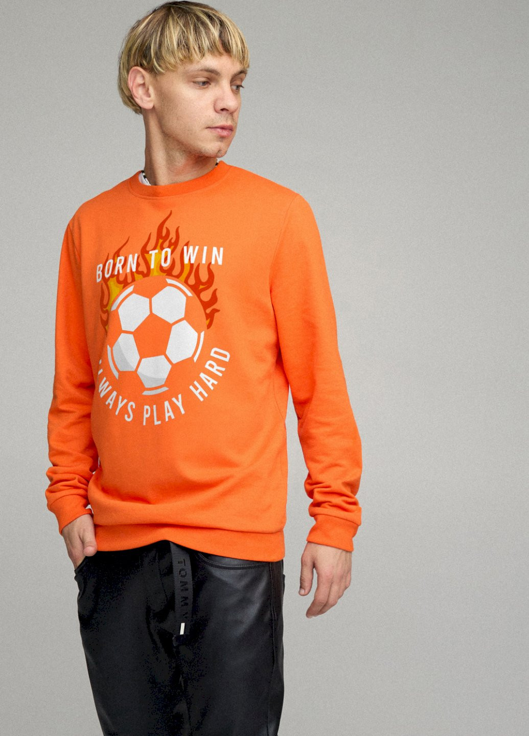 Оранжевый свитшот мужской basic /no flis/ YAPPI (252259423)