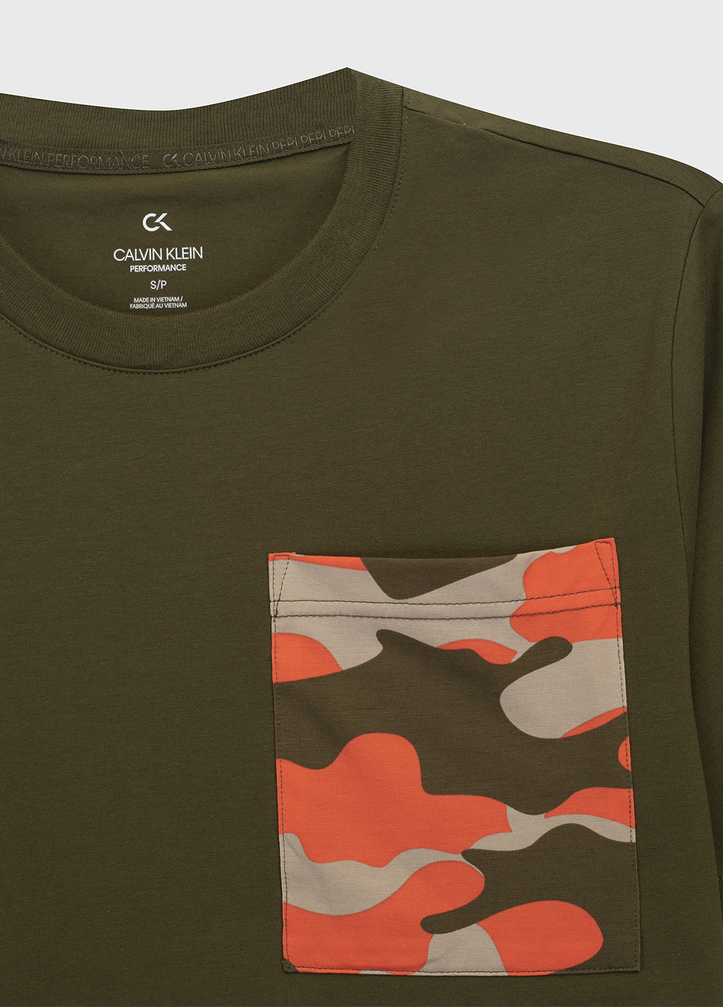 Хаки (оливковая) футболка Calvin Klein