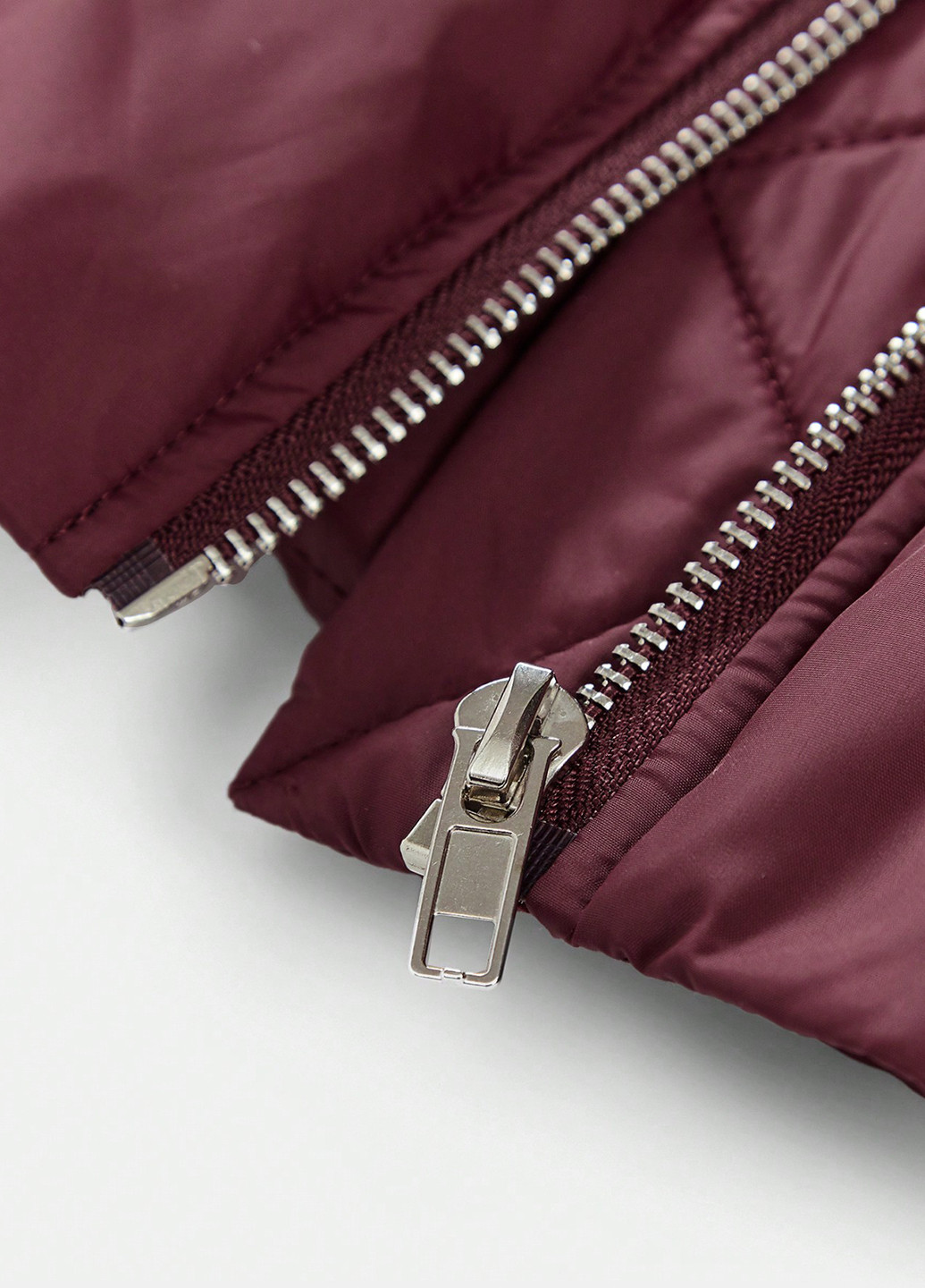 Бордовый демисезонный Пуховик SHEIN