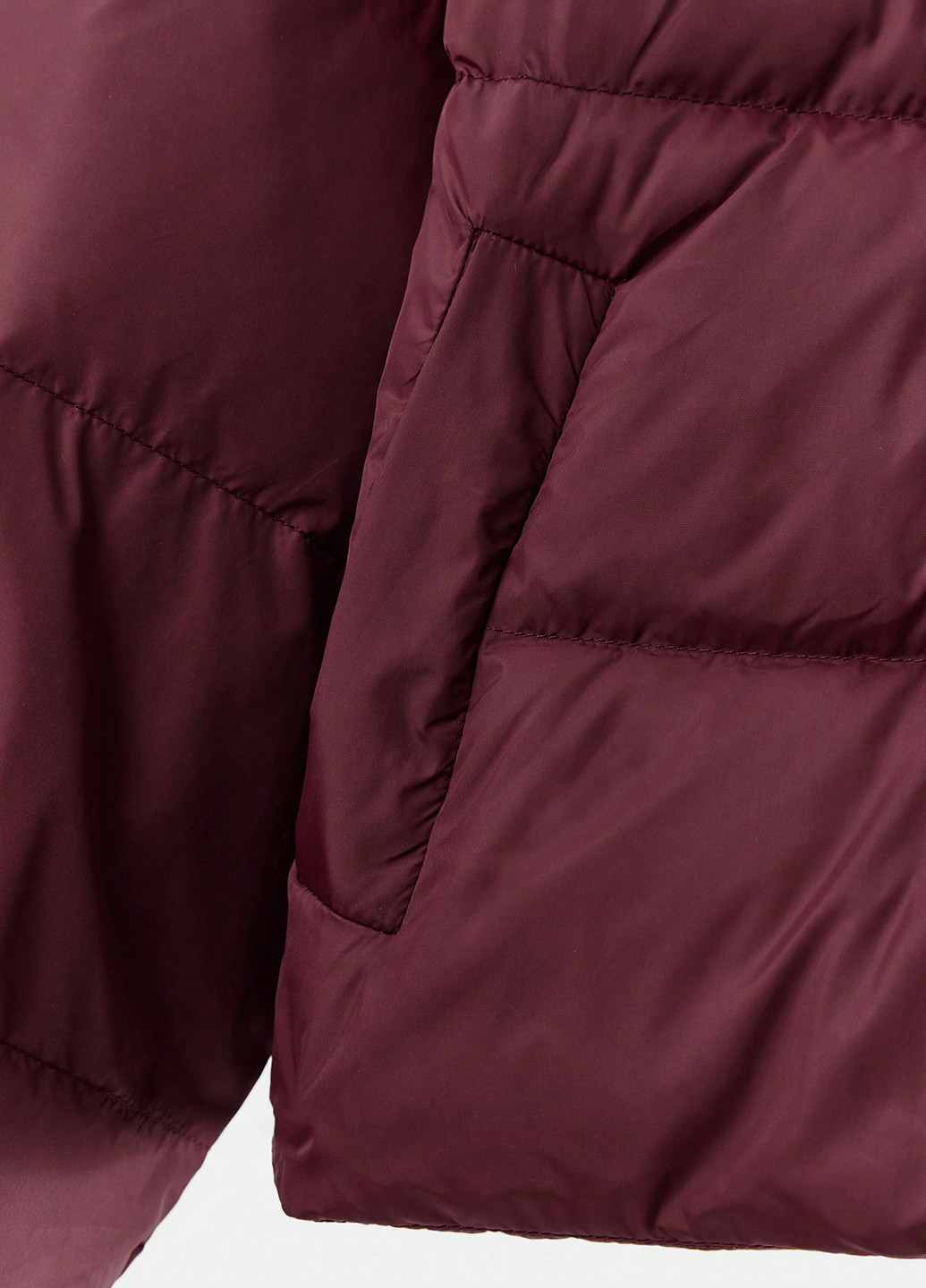 Бордовый демисезонный Пуховик SHEIN