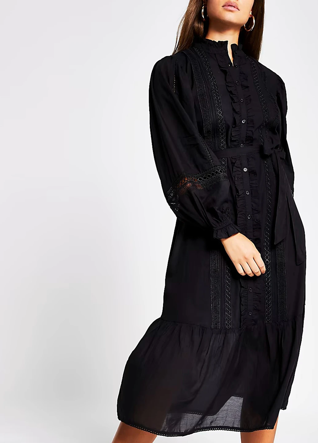Черное кэжуал платье River Island однотонное