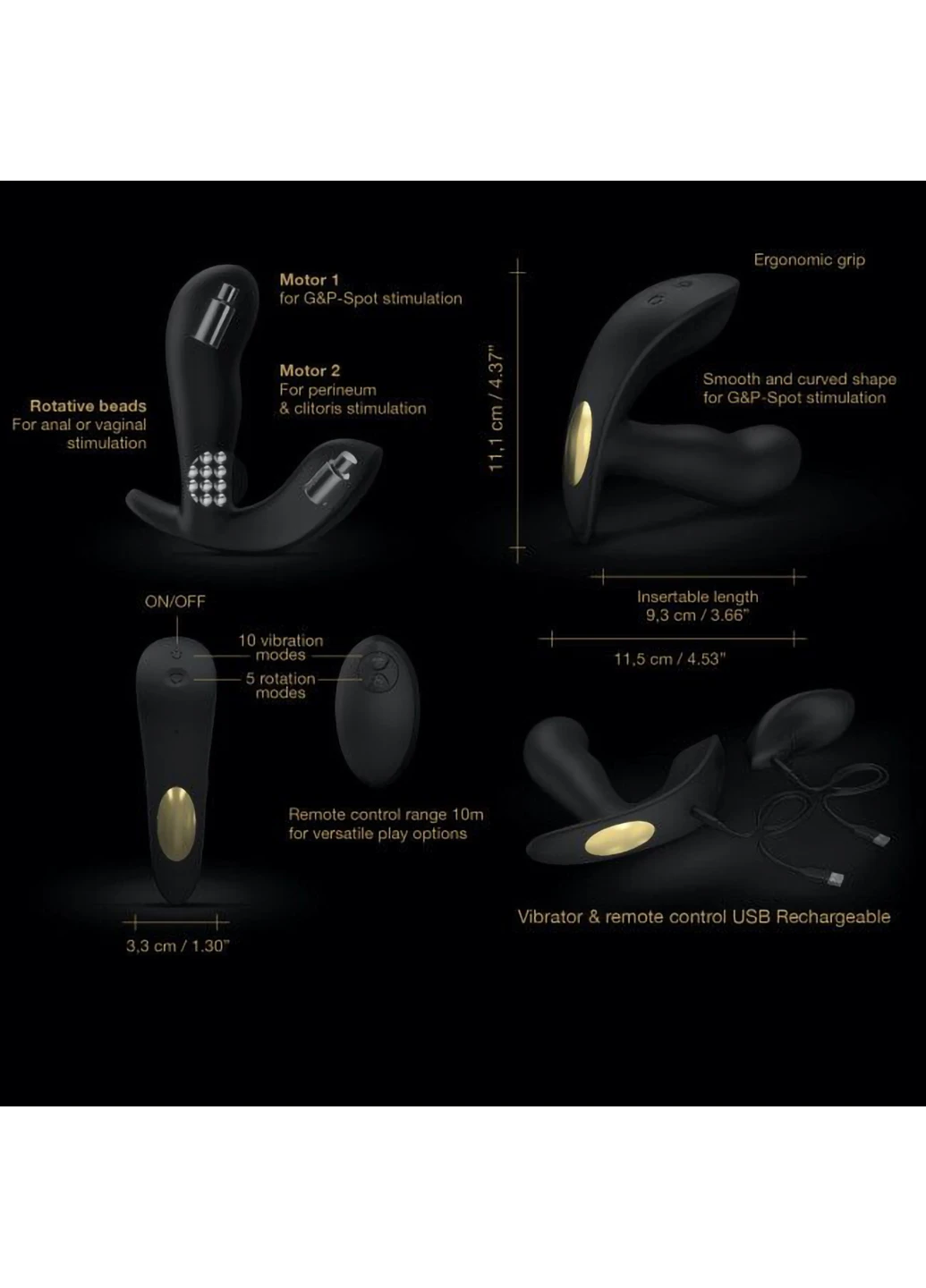 Универсальный вибратор с жемчужным массажем TWIST DELIGHT Dorcel (254151743)
