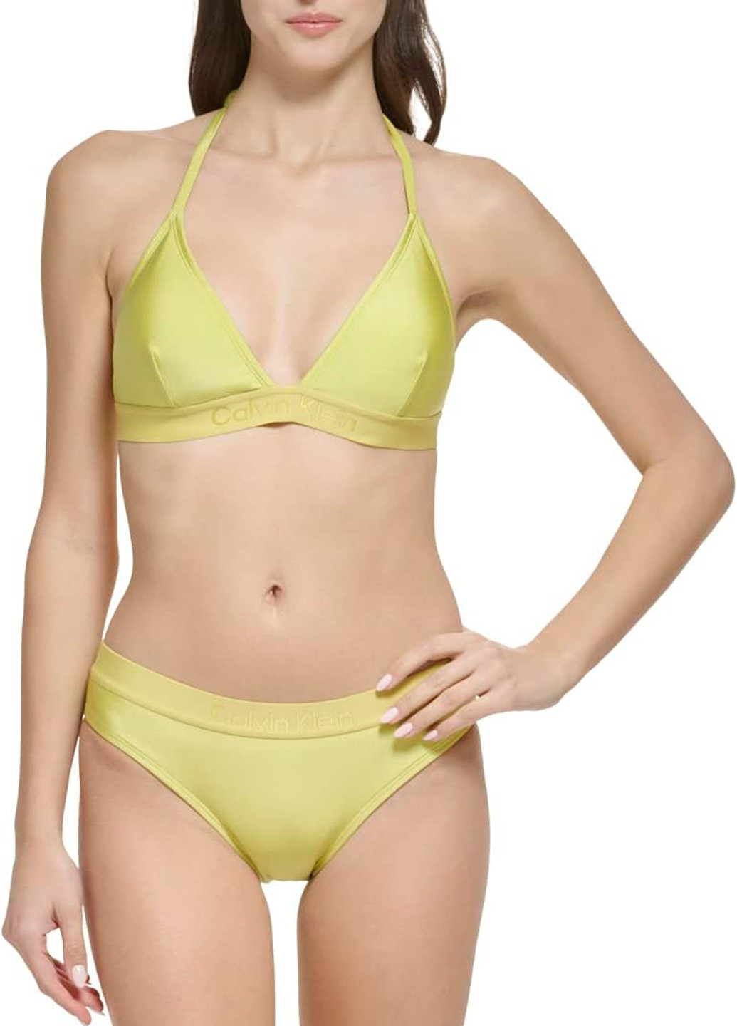 Желтый летний купальник (лиф, трусики) раздельный Calvin Klein