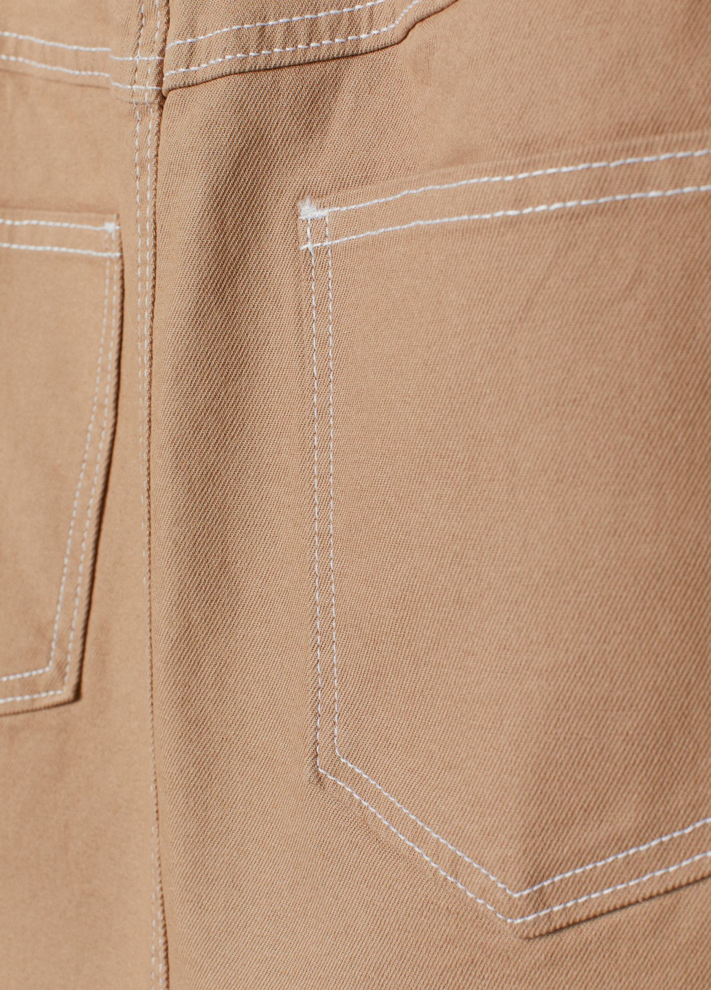Бежевая джинсовая однотонная юбка H&M