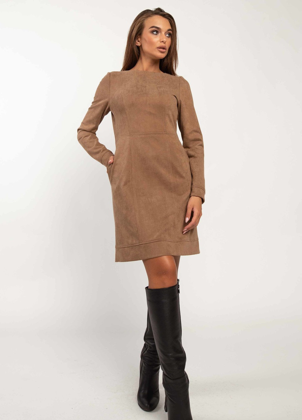 Бежева кежуал сукня Ри Мари однотонна